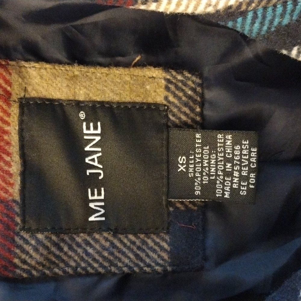 Me Jane Women's Plaid Peacoat Multi Color, Size XS - Picture 3 of 15